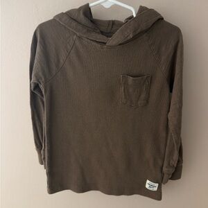 Oshkosh Brown Hooded Long Sleeve Shirt- Boys size 5